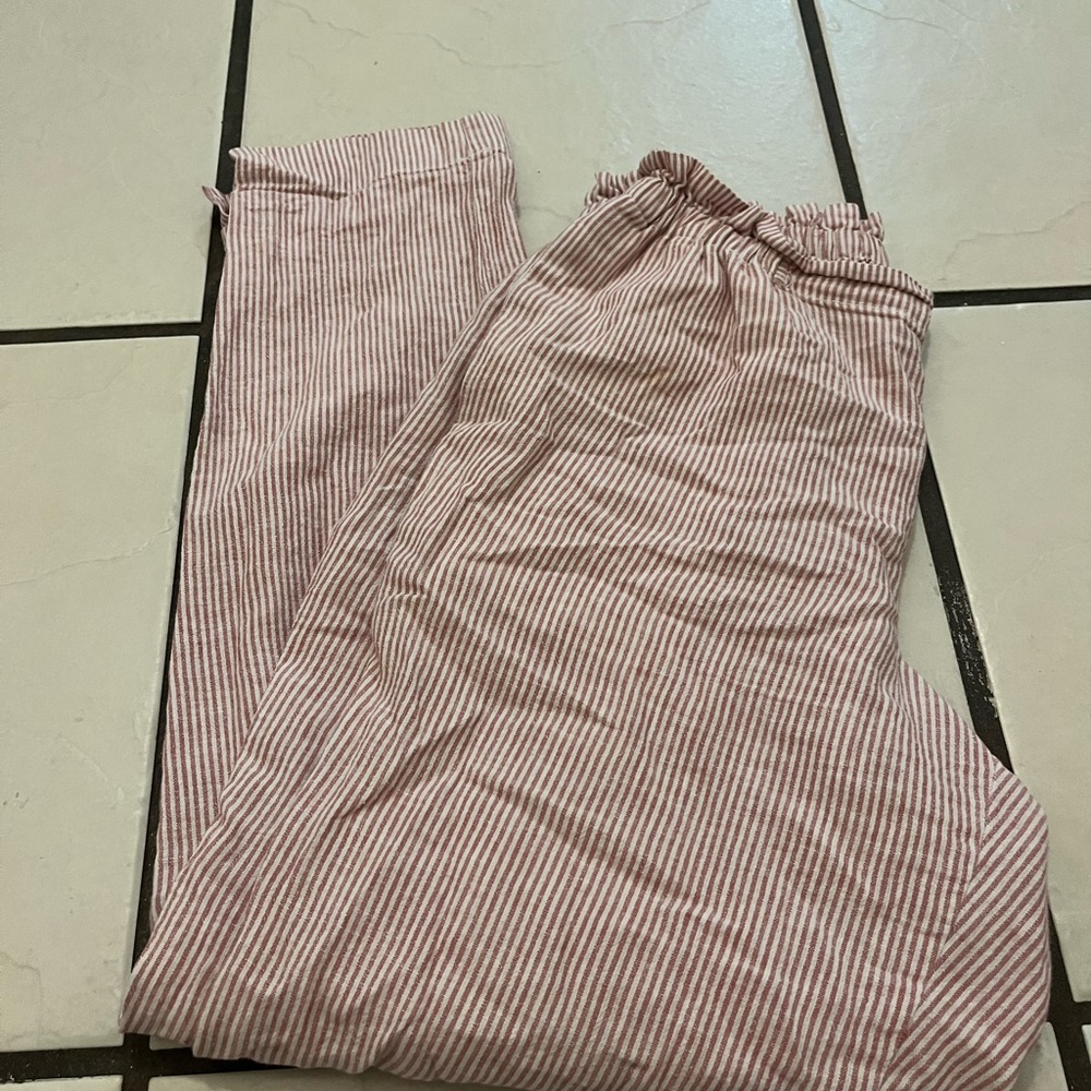 beachlunchlounge Pink and White Striped Pants